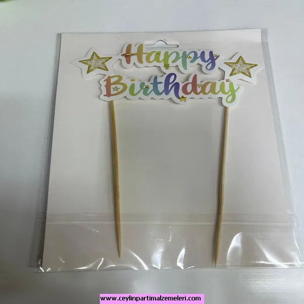 Yıldız Temalı Pasta Bayrağı